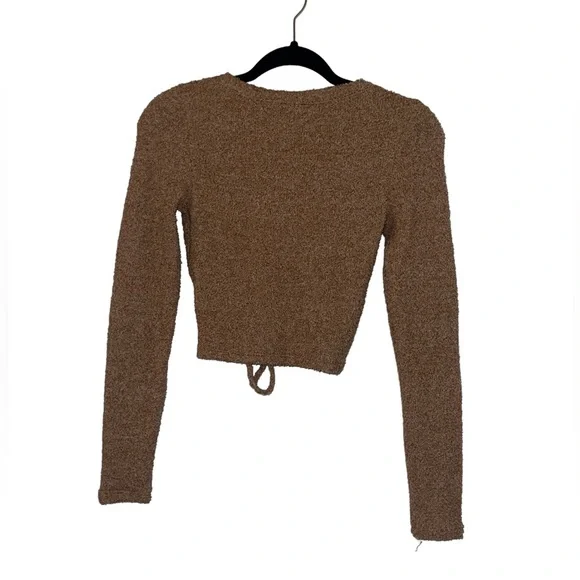 NWT XS Wild Fable Brown Sweater crop top shirt - Picture 2 of 6